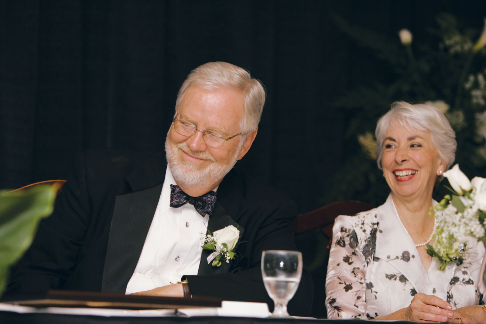 President Hubbard and his wife, Aleta, were targets of a light-hearted roast at a celebration marking the couple's 20th anniversary at Northwest.