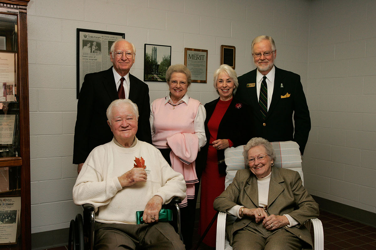 President Hubbard and his wife, Aleta, are pictured in 2005 with former Northwest presidents and first ladies, Robert Foster and his wife, Virginia, and B.D. Owens and his wife, Sue.