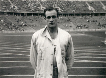 Student Herschel Neil competed in the Olympic Trials for the Summer Olympics in 1936.  Herschel is pictured in the Olympic Stadium in Germany, prior to World War II.  