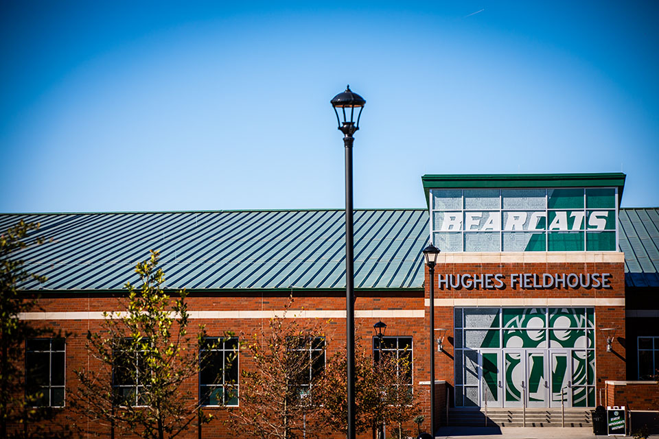 The Hughes Fieldhouse, located on the west side of the Northwest campus, is open to the community for a variety of activities. (Photo by Todd Weddle/Northwest Missouri State University) 