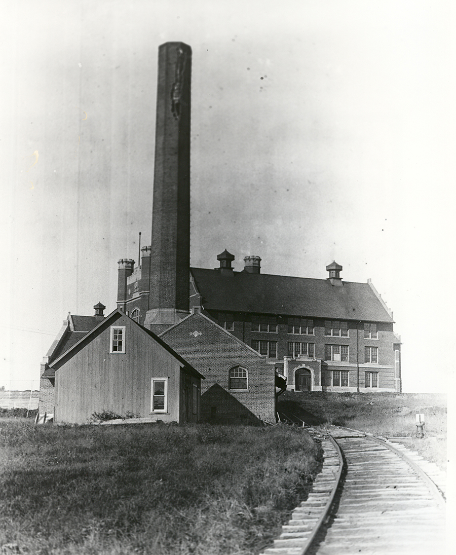 The Power Plant has been a fixture near the Administration Building, since both buildings were completed in 1910. (Northwest Missouri State University photo)
