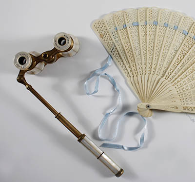 Lorgnette Opera Glasses & Folding Fan