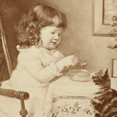 Feeding Her Cat