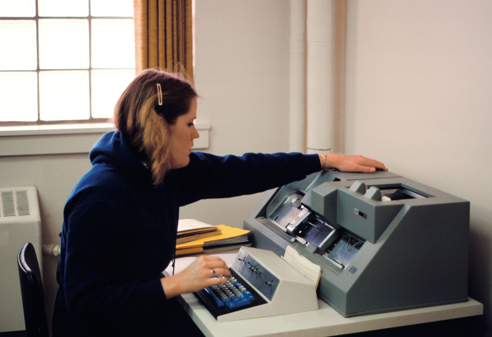 Early computing used IBM punch cards for data files and entry. Punch cards were used at Northwest until 1986.