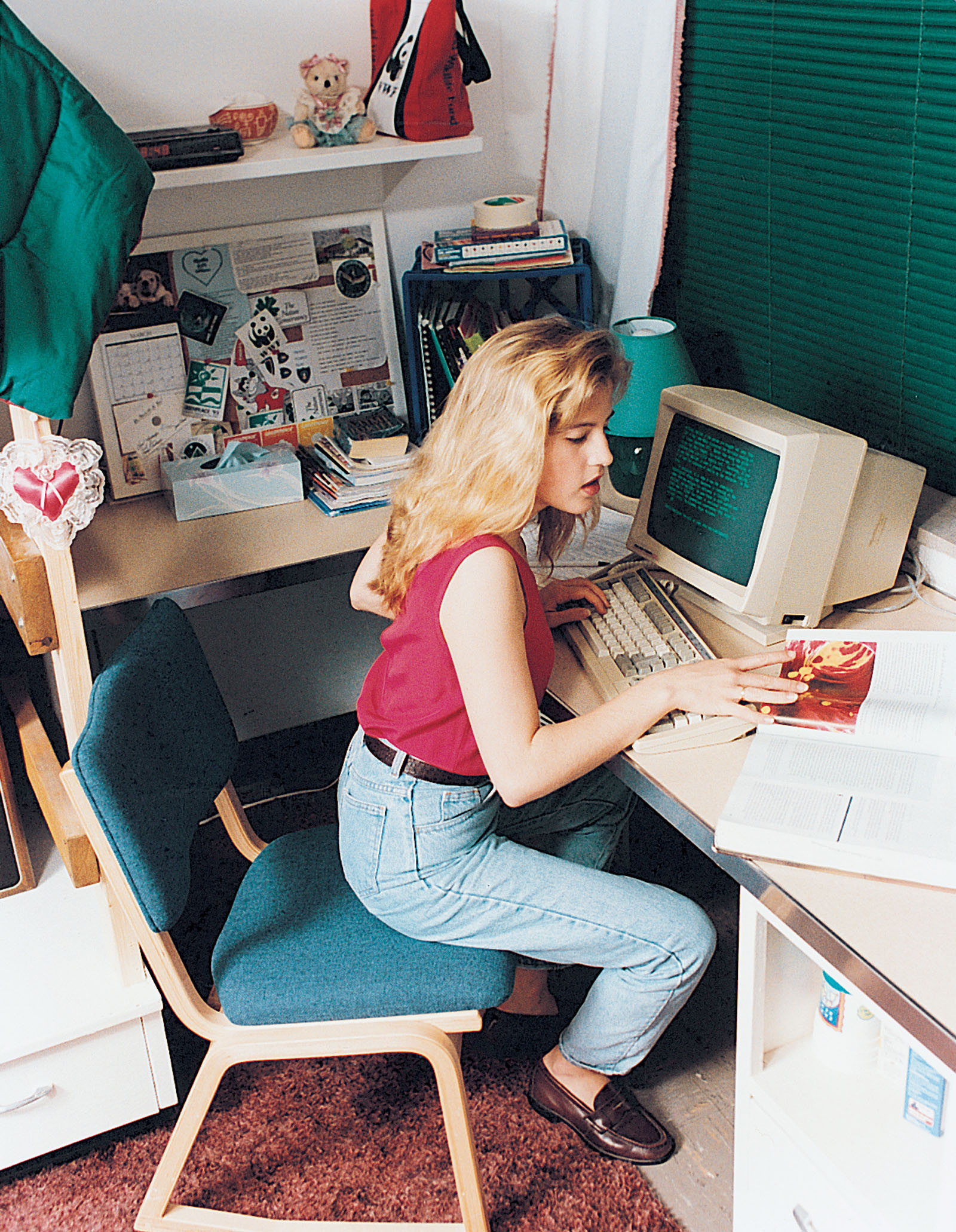 Upgraded VAX terminals graced residence hall rooms until 1997 when computing services installed new networks PCs in each room.