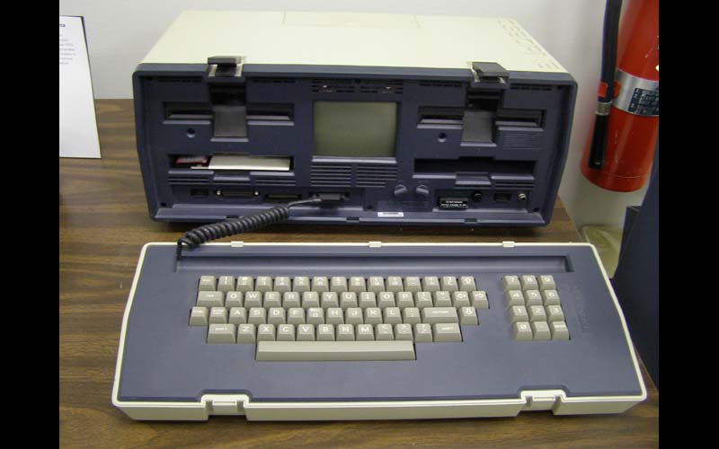 Osborne (1980s) | The first portable personal computer was purchased and used by Northwest's Agricultural Department. Few programs would run, because the screen was limited to 40 character lines. (Courtesy of the Jean JENNINGS Bartik Computing Museum)