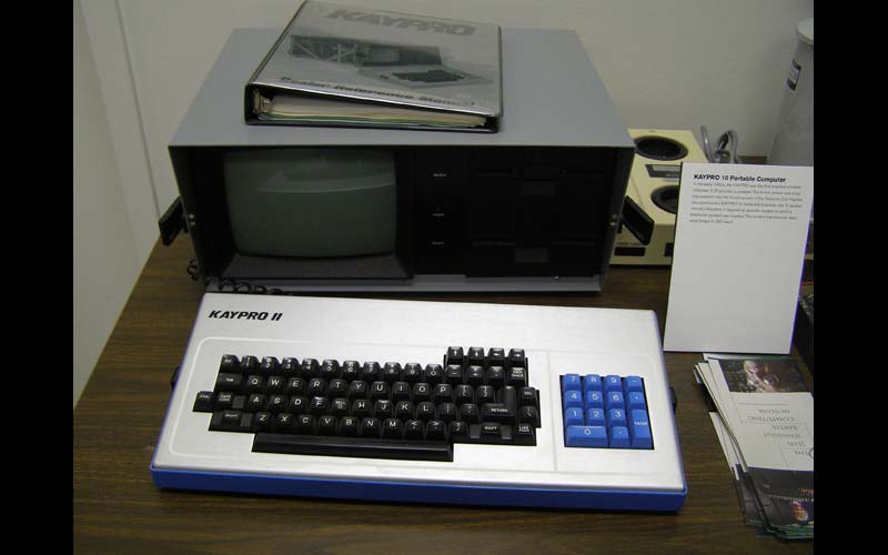 Kaypro 10 (1980s) | The first practical portable computer, the Kaypro weighed 25 pounds and the 9-inch screen was a vast improvement over the Obsorne. The Kaypro was used by Northwest's computing services department, now the Office of Information Technology. (Courtesy of the Jean Jennings Bartik Computing Museum)