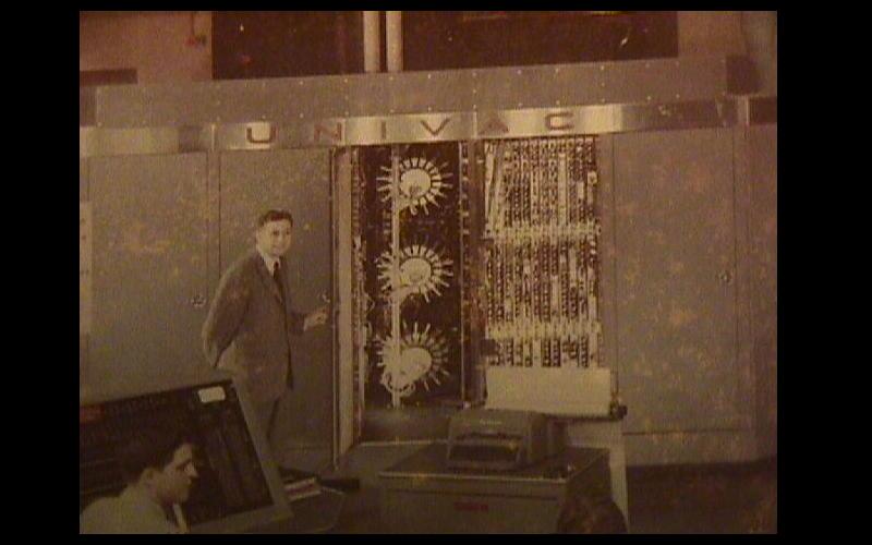 Paul Chinitz Teaches Class | Paul Chinitz teaches students in a UNIVAC I programming course. (Original photograph donated to the Jean JENNINGS Bartik Computing Museum by Paul Chinitz.)