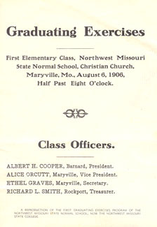 Pamphlet for the first graduation exercises at the new Normal School.