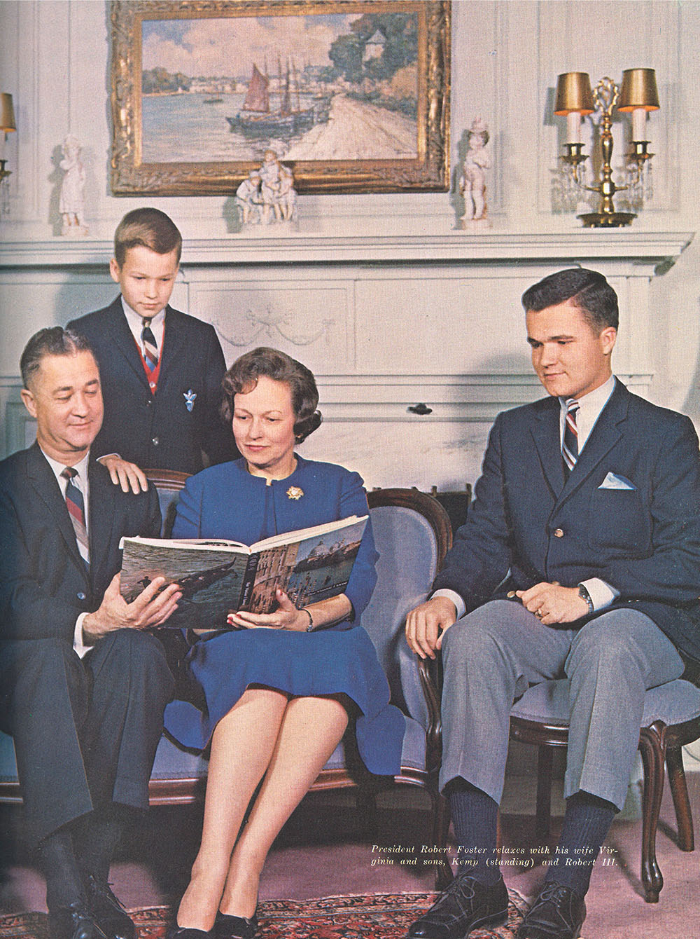 A Foster family portrait taken in the Gaunt House for the Tower yearbook.