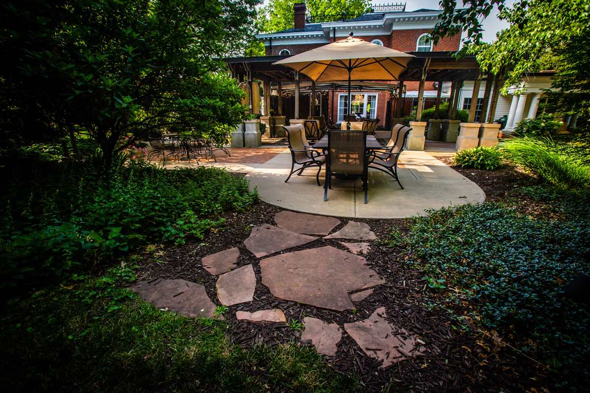 The Gaunt House patio was refurbished during the 2010s and provides an additional gathering space for social activities.