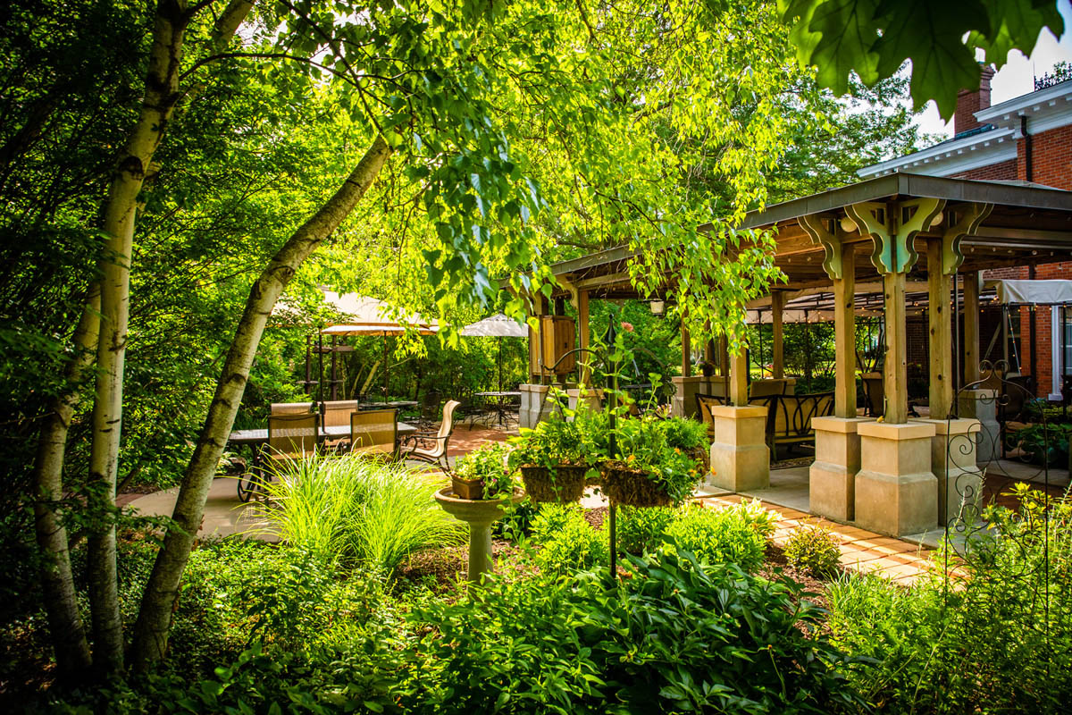 The Gaunt House patio was refurbished during the 2010s and provides an additional gathering space for social activities.