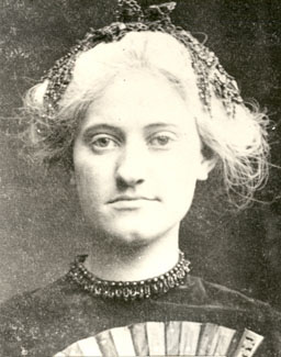 Young female cast member of the Northwest Normal School's theatrical production of the play "Benevuto Cellini."