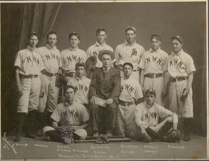 Group photo of the first Normal School baseball team.