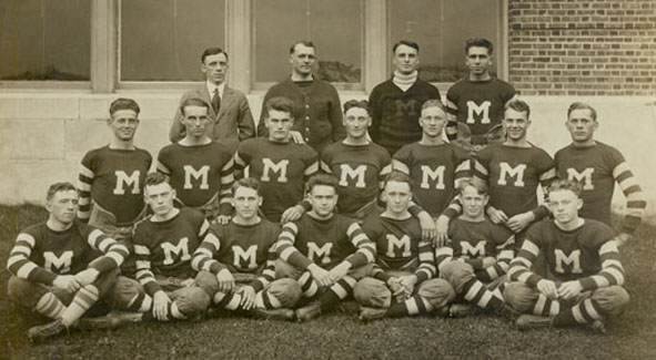 The Normal School Football team in their new, official Bearcat uniforms.