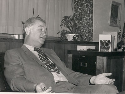 Foster in his office in the Administration Building.