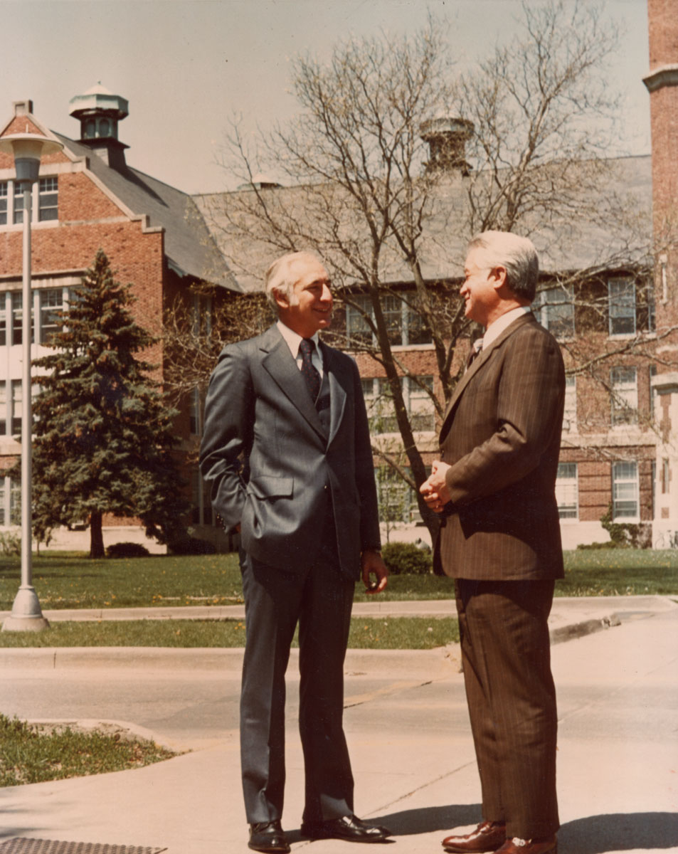 B.D. Owens succeeded Robert Foster (right) as Northwest president in 1977.