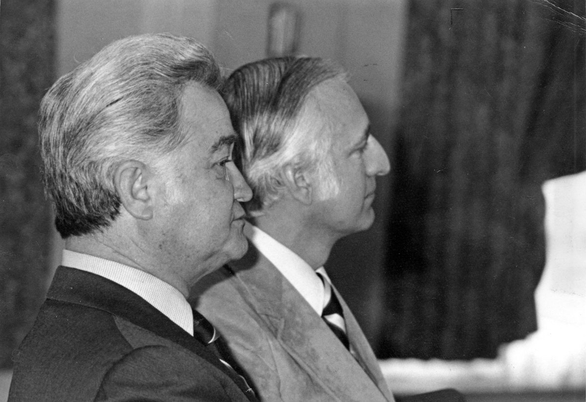 B.D. Owens succeeded Robert Foster (left) as Northwest president in 1977.