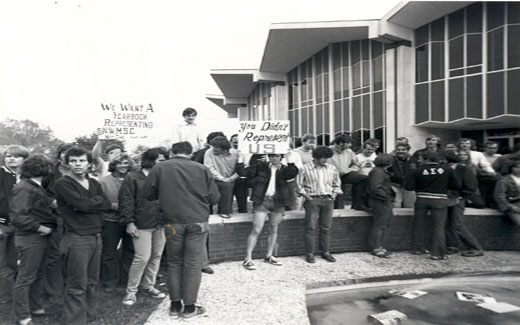 The 1971 Tower Yearbook, which had left out traditional organization group photographs, was vehemently protested by Northwest's Greek Community.