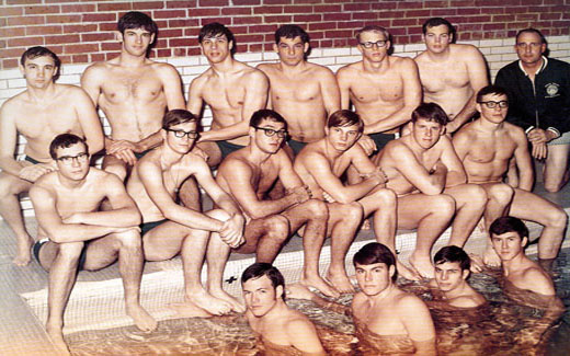 Swimming was a popular sport in the 1960s and early 1970s.  Featured is the 1969-1970 Swim Team, coached by Lewis Dyche.