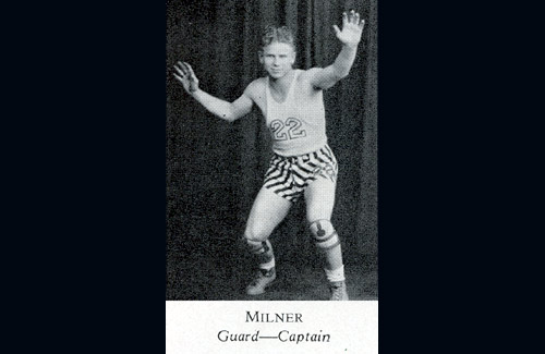 Milner poses for his Tower Yearbook photograph in 1931 wearing his Bearcat Basketball Uniform.