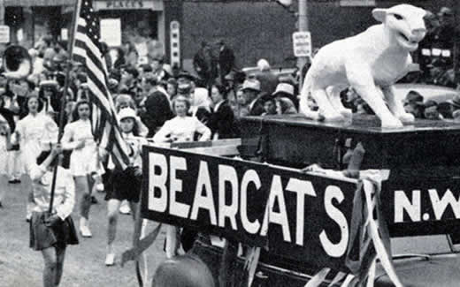 Bobby Bearcat looked like a sleek and realistic panther during the 1947 Homecoming Parade.