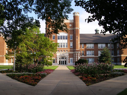 The Administration Building, a symbol of the campus for decades, was rebuilt and remodeled with one big omission.  The Deerwester Theater was not rebuilt.