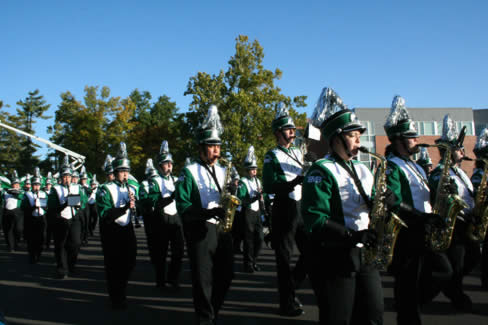 The Northwest Marching Band strut their musical stuff during the 2007 Northwest Homecoming Parade.