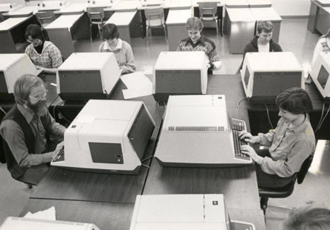Dr. David Bahnemann, a Math/Computer Science professor, teaches one of the first classes for students desiring a Computer Science degree at Northwest.