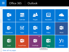 One Drive app among Office 365 apps