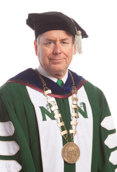 Official Portrait of Northwest Missouri State University President Dr. Lance Tatum in Academic Regalia