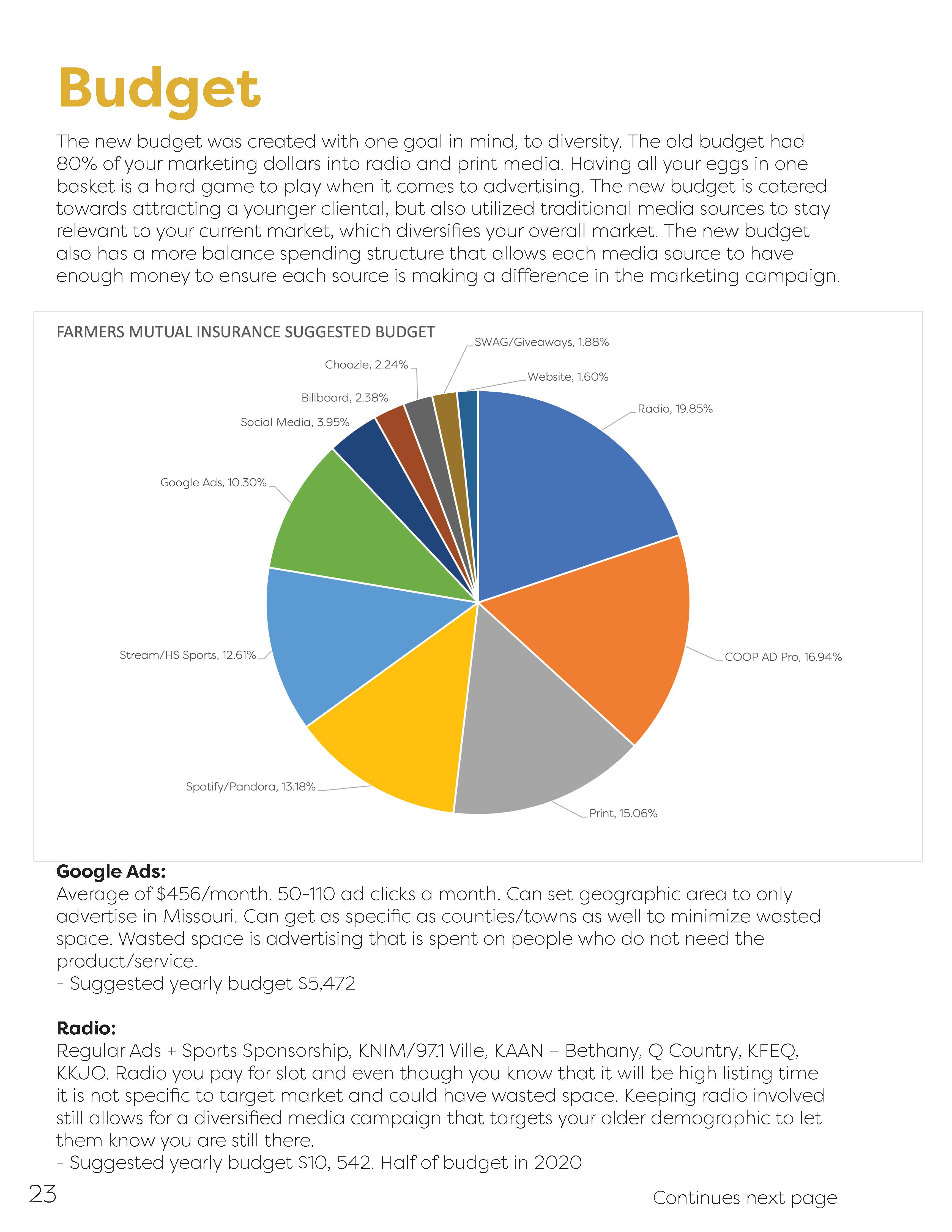 Portfolio items: Budget