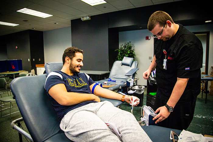 Northwest students, employees and community members are invited to donate blood when the Student Senate sponsors its winter blood drive Jan. 30-31 in cooperation with the Community Blood Center. (Photo by Carly Hostetter/Northwest Missouri State University) 