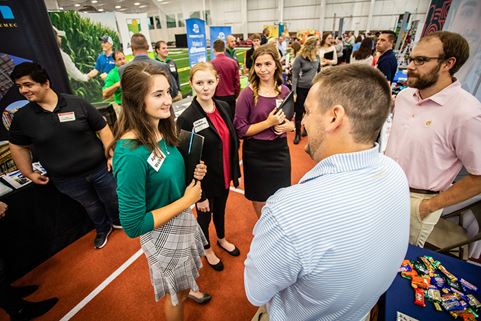 Career Day provides students of all majors and levels at Northwest a chance to talk with employers about internship and full-time employment opportunities. The spring Career Day is set for March 6. (Photo by Todd Weddle/Northwest Missouri State University)