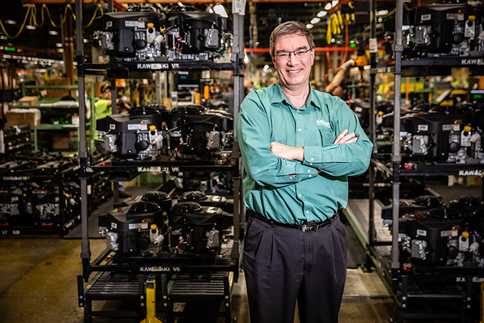 Northwest alumnus Tim Melvin, the manager of human resources at Kawasaki, and manufacturer have added to their support of Northwest by establishing a scholarship. (Photo by Todd Weddle/Northwest Missouri State University)