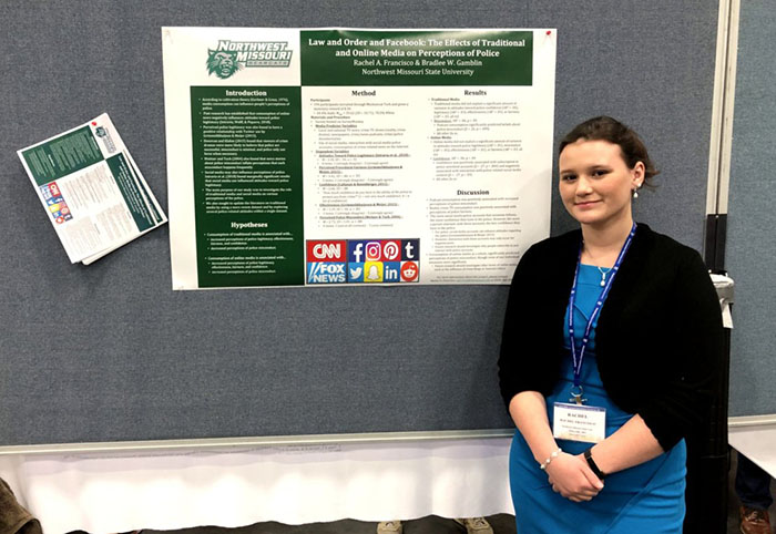 Rachel Francisco presented her research, “Law and Order and Facebook: The effects of traditional and online media on perceptions of police,” last month at the Society for Personality and Social Psychology Conference in Portland, Oregon. (Submitted photo)
