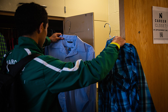 Northwest students who need professional clothing for job interviews, networking events and other career-related activities are invited to visit the Career Closet. (Photos by Audrey Chappell/Northwest Missouri State University)