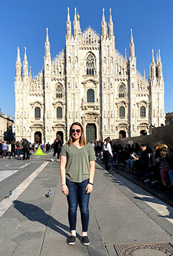 Makayla Hasch visited Duomo, the fourth largest cathedral in the world, during a faculty-led study abroad experience in Italy. (Submitted photo)
