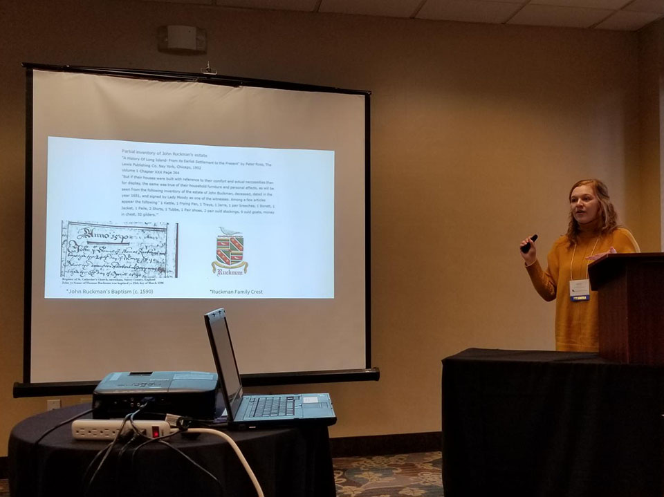 Victoria Luke was among three Northwest students who recently presented their genealogy research at the Missouri Conference on History annual meeting. (Submitted photo)