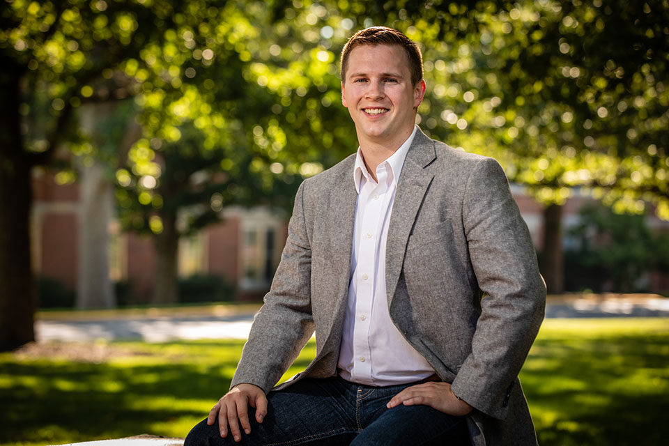 Dannen Merrill, a 2015 Northwest graduate, has returned to Maryville as a partner of the accounting firm Marsh, Espey and Merrill. (Photo by Todd Weddle/Northwest Missouri State University)