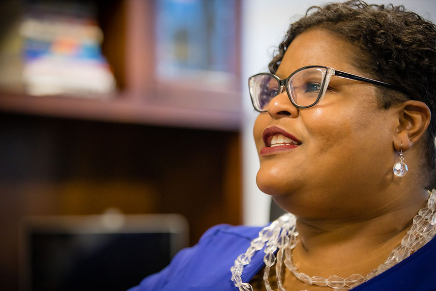Dr. Leslie Doyle returned last spring to Rockhurst University in Kansas City, Missouri, to become its inaugural chief inclusion officer in its newly created Office of Diversity, Equity and Inclusion (DEI).  (Photos by Todd Weddle/Northwest Missouri State University)