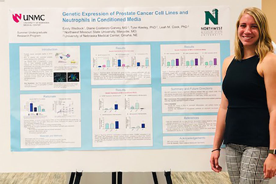 Emily Wedlock studied genetic analysis of prostate cancer at the University of Nebraska Medical Center in Omaha. 