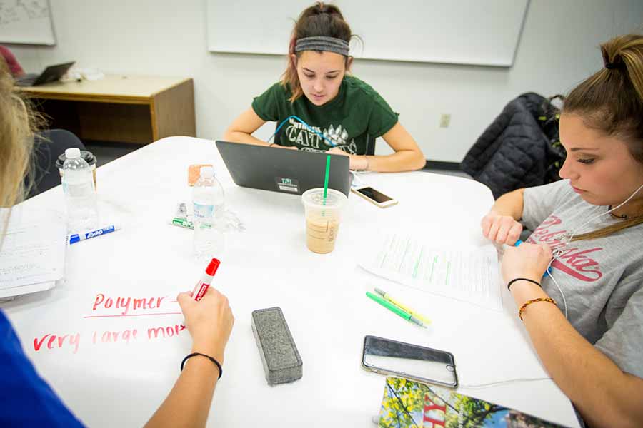 In the photo above, a group of Northwest students study for final exams at the B.D. Owens Library in. As a result of the University's student success initiatives, the American Association of State Colleges and Universities has announced Northwest as a recipient of one of its Excellence and Innovation Awards. (Northwest Missouri State University photo)