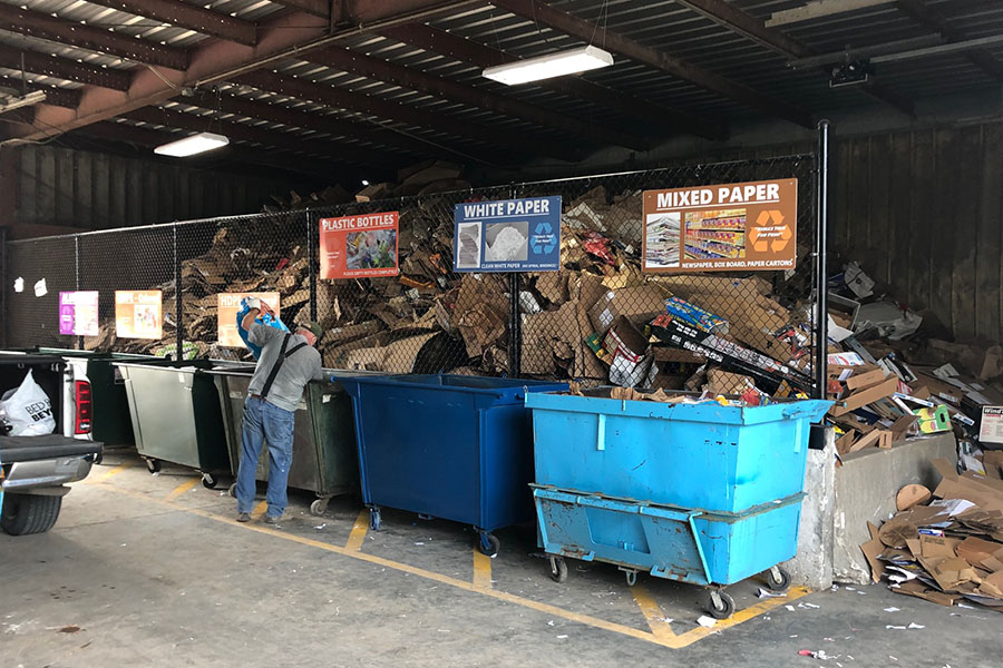 The Northwest Recycling Center accepts plastics, aluminum, mixed paper, cardboard and glass. (Northwest Missouri State University photo)