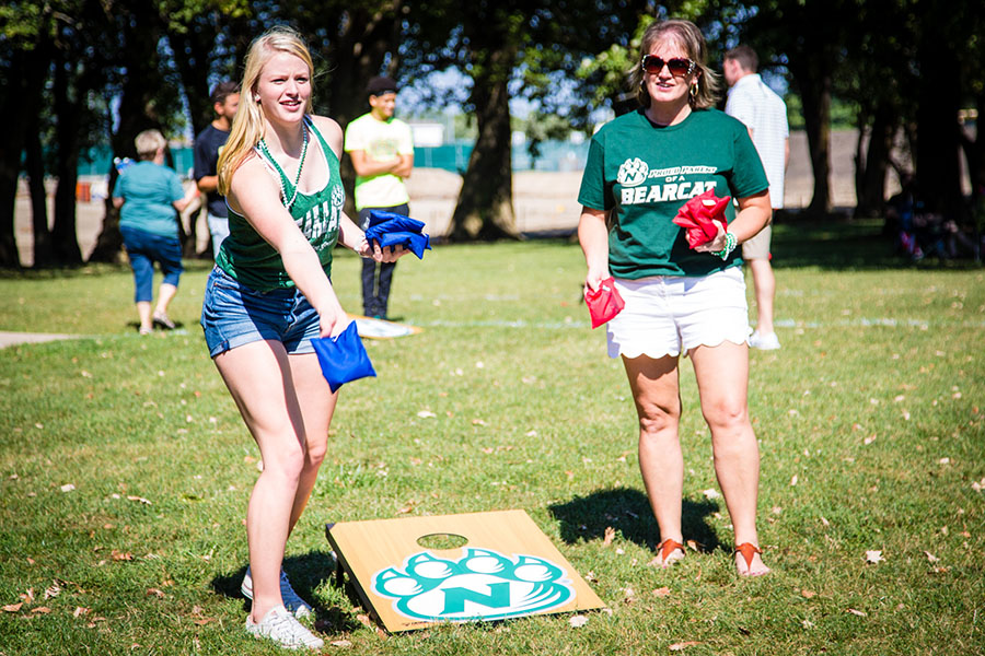 Family Weekend activities at Northwest annually include tailgate games at College Park prior to the Family Weekend football game. Northwest is not hosting Family Weekend activities this year due to the COVID-19 pandemic. (Northwest Missouri State University photo)