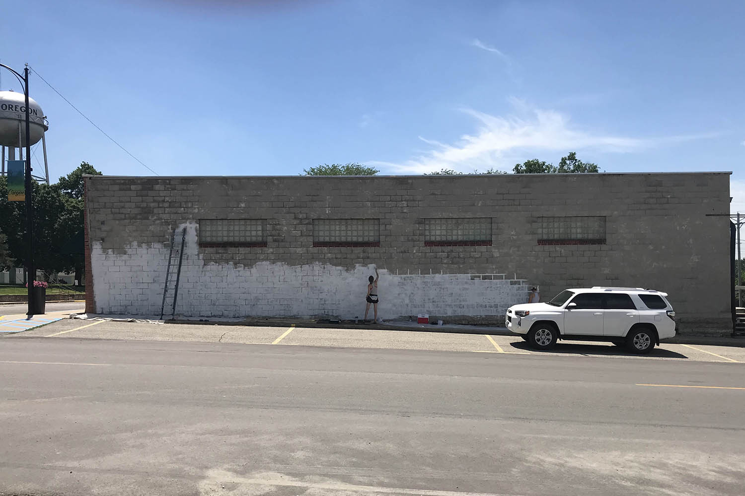 Northwest art students Shelby Theis and Sierra Scott began painting their mural on an exterior wall of the South Holt Family Medical building in Oregon, Missouri, in June ... 