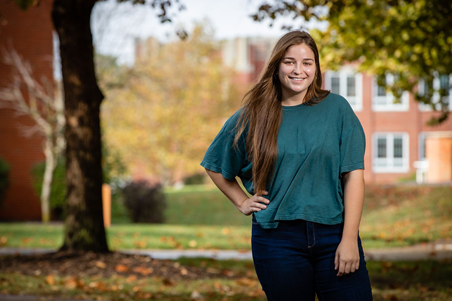 As a fall intern at North Star Advocacy Center in Maryville, Gabi Brooks applied the knowledge she has developed through her coursework and gained valuable experience in her field of interest. (Photos by Todd Weddle/Northwest Missouri State University)