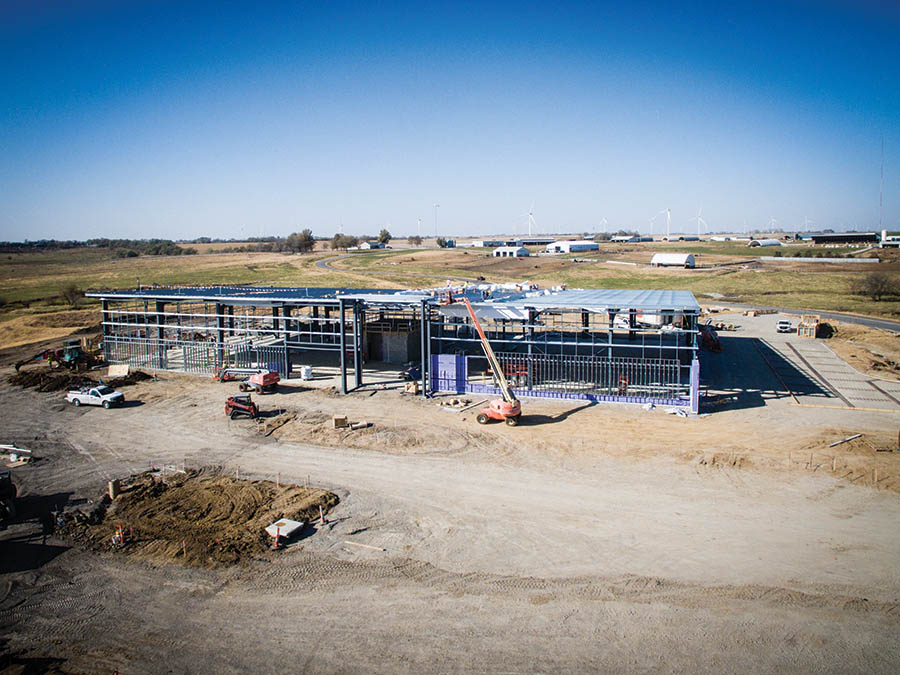 Northwest's 29,000-square-foot Agricultural Learning Center is being constructed at the R.T. Wright Farm and will enhance the School of Agricultural Sciences, as well as industry needs and partnerships, by providing laboratory, classroom, meeting and exposition space. (Photo by Brandon Bland/Northwest Missouri State University)