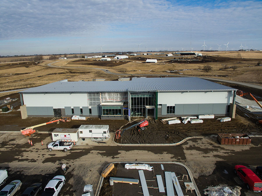 The Agricultural Learning Center at Northwest's R.T. Wright Farm is expected to open in July. The 29,000-square-foot multipurpose facility features laboratory, kitchen and exposition space as well as classrooms and offices to help the School of Agricultural Sciences meet the needs of enrollment and program growth. (Photo by Brandon Bland/Northwest Missouri State University)