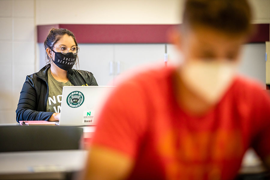 Northwest's mitigation measures throughout the pandemic have included a requirement of face coverings in classrooms. (Northwest Missouri State University photo) 